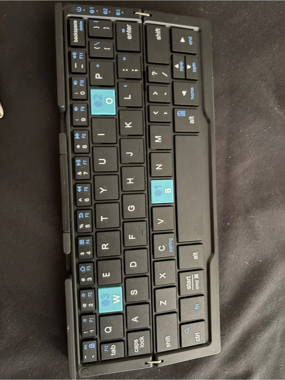 Silver Foldable Bluetooth Keyboard — Portable Wireless Typing